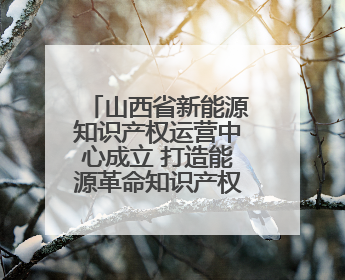 山西省新能源知识产权运营中心成立 打造能源革命知识产权新引擎